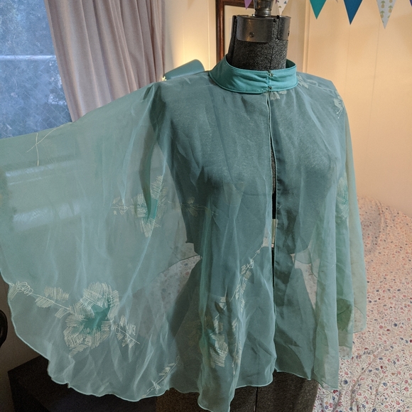 Silk Japanese Sheer Printed Dress Coverlet - Picture 7 of 8